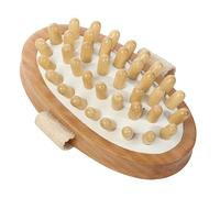 Wooden Bath Brush with Natural Bristles, Spa Refresh 6-Inch Wet Dry Body Scrubber, Deep Cleaning Massager, Tool with Classic Style, Gear for Circulation and Smooth Skin