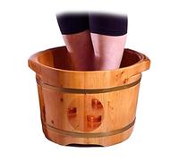 Wooden Bath Foot Basin Hot Tub Foot Soaking Foot Toenails and Ankle Pedicure Upgraded Sturdy Wooden Bathtub Wood Color No Cover