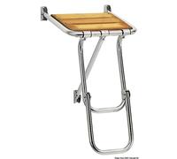 Wooden Bathing Platform Stainless Folding Ladder - Boat Diving Boarding 2 Steps