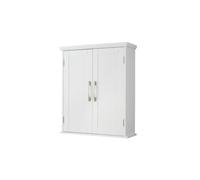 Teamson Home Wall Mounted Bathroom Cabinet With 2 Doors And Adjustable Shelves, Bathroom Storage, White