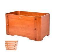 Wooden Bathtub Kit - Traditional Japanese Deep Soaking Bath for Adults, Portable and Compact Design for Dorm/Spa, Solid Wood Free-Standing Bathtub