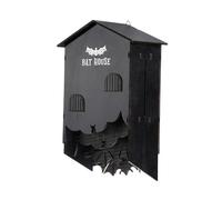 Wooden Bats House Shelter Stable Easy To Install Weatherproof Wall Hanging Three Chamber Bats Box For Garden Summer Yard