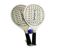Wooden Beach Rackets 39 cm with Perforated Wooden Ball Beach Tennis Pool Party Rackets Perforated with Ball Padel Beach Rackets Pair Padel Rackets Padel Pool Garden