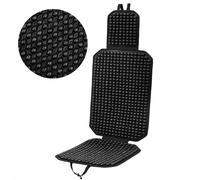 Beaded Car Seat Cover - Black, Breathable Wooden Beads (49.2" x 17.7" / 125cmx45cm) - Universal Fit for Cars, Vans & Trucks, Non-Slip Design, Car Seat Beads for Driving, Easy to Install for All Seats