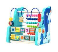 Wooden Bead Maze,Dolphin Design Mathematical Learning Shelf | Wooden Roller Coaster | For and Kids 3 Years Old and Up, Christmas, Birthday, Preschool, Travel, Classroom