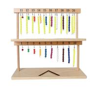 Wooden Bead Rack - 11.41 * 5.31 * 5.55in Durable and Sturdy 1-20 Counting Beaded Hanger, Promote Visual Development, Versatile Children's Early Education Puzzle Learning Counting Toys