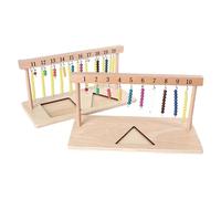Wooden Bead Rack - Math Teaching Toy, Interactive Counting and Color Sorting, Educational Learning Aid | Durable 1-20 Beads Frame for Cognitive Development Playtime