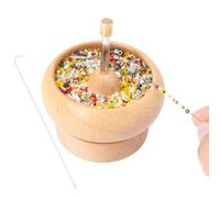Wooden Bead Spinner - Bead Spinner for Jewellery Making | Wood Beads Spinners for Jewellery Makîng | DIY Jewêlry Making Beads Devices Set for Craft Seed Beading Supplies | Rotating Wooden Clay Bêad