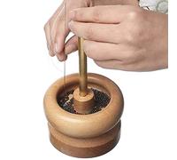 Wooden Bead Spinner - Bead Threader Winder Tool with Threading Needle, Micro Charger Tool for Quick Threading Beads, Wood Ball Threader for String Beads