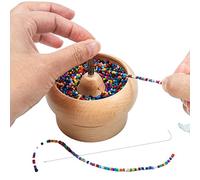 Wooden Bead Spinner, Wooden Bead Holder, Clay Bead Spinner, Bead Loader Quickly Beading Bowl Loader Kit, Waist Beads Kit for Jewelry Making Bracelet Maker Stringing Wooden Crafting