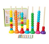 Wooden Bead Stacking Toy - Cognitive Puzzle, montessorii Sorting Game | Funny Matching Activity For toddler, Bead Counting Play Set For Home, Educational Learning Toy For Preschool Kids