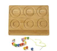 Wooden Beaded Bracelet DIY Design Tray - Solid Wood Weaving Tool Accessory Organizer Craft Design Table with Size Scale Jewelry Making Board Practical Layout Aid Handmade Bead Stringing