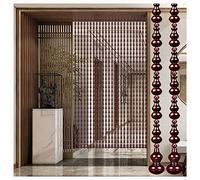 Wooden Beaded Curtains for Space Partition, Gourd Design Door String for Bedroom or Living Room, Customizable Length and Smooth Finish