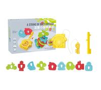 Wooden Beading Threading - Thread String Toy, Educational Wire Game | Shape Classification Game, Fruit Themed Wooden Block Wire Game for Kids Education Teacher Aids, 9x2x6 Inch