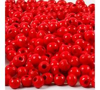 Wooden beads, D: 5 mm, red, 6g, approx. 180 pc