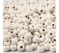 Wooden beads, D: 5 mm, white, 6g, approx. 180 pc