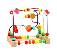 Wooden Beads Game - Circle Abacus Toy, Early Development Activity | Durable Educational Roller Coaster Design Perfect For Toddler Boys Girls Eighteen Months Plus Encouraging Learning Coordination And