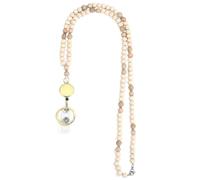 Wooden Beads Lanyard - Retractable Key Ring with Integrated Card Holder, Safe Stable, Versatile Use for ID Key Name Tag, Fashionable Accessory | Work Office All