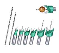 Wooden Beads Milling Tool Set - Six Precision Cutters Including Two Drilling Tools, Accessories for Beading Making, Jewellery Design Bracelets Necklaces, Wood Carving Art DIY Projects Workbench