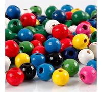 Wooden beads mix, D: 8 mm, asstd colours, 15g, approx. 100 asstd