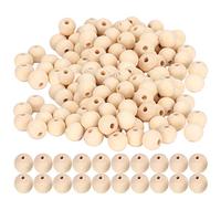 Wooden Beads Natural Round Rustic Country DIY Jewelry Making Materials Craft Supplies for Handmade Bracelets Necklaces Wreaths 80Pcs 12mm 60Pcs 14mm 40Pcs 16mm (14mm-60pcs)