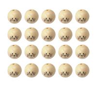 Wooden Beads Printed Round | Smiling Face Log Color Cat Head Spacer for Craft Dream Catcher