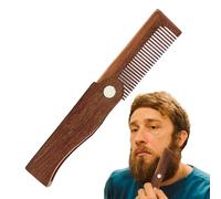Wooden Beard Comb for Men - Folding Beard Comb - Wooden, Anti-Static for, Cleaner, Folding Pocket & Mustache Brush for Men