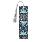 Wooden Beautiful Moth Print Bookmarks with Tassel for Women,Men,Book Lovers,Page Markers for Students Teachers Reading
