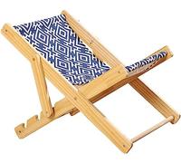 Wooden Bed for Cats Raised Bed Hammock Made of Wood Folding Chair Comfortable Furniture for Pets Adjustable Chair (Canvas)