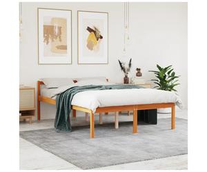 Wooden Bed Frame Brown Solid Pine 185.5x205.5x70.5cm Platform Slatted Frame