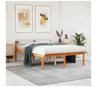 Wooden Bed Frame Brown Solid Pine 185.5x205.5x70.5cm Platform Slatted Frame