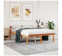 vidaXL Bed Frame Bed Base Bedstead Wax Brown 135x190 cm Double Solid Wood Pine