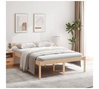 Wooden Bed Frame Natural Waxed 4ft6 Double Solid Pine Slatted Platform Headboard