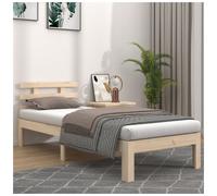 Wooden bed frame solid pine natural 100x200 cm slatted platform bed modern look