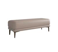 Wooden Bedroom End Bench with Genuine Leather Upholstery - Stylish Bedside Stool for Shoe Changing Cloakroom Footstool and Step Stool (100x40x42CM)
