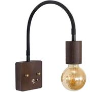 Wooden Bedside, 180° Adjustable Reading Lamp, E27 Lighting Fixture, Walnut Decorative Light, Minimalist Log Wall Lamps for Bedroom, Dressing Table, Study