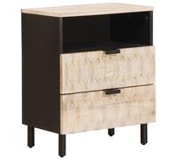 Bedside Cabinet White 50 x 33 x 60 cm Solid Mango Wood