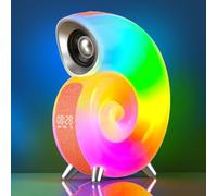Wooden Bedside Lamp with Bluetooth Speaker, RGB Smart Table Alarm Clock, APP Control, Music Sync, Portable Dimmable Ambient Night Light