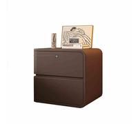 Wooden Bedside Table with Drawer Compact Design Fingerprint Unlock Anti Collision Corners Multiple Storage Solutions Stylish Brown Finish Perfect for Bedroom 17.7 IN Right.