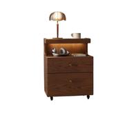 Wooden Bedside Table with Open Shelf for the Bedroom
