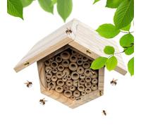 Wooden Bee Hive - Hex Tube Structure, Natural Craft Beehive Including Sturdy Eco Material, Pollinator Shelter Accessory with Weather-Resistant Design, Outdoor Indoor Garden Solution for Balconies