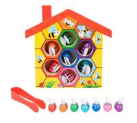 Wooden Bee Hive Toy - Color Sorting Puzzle Game, Fine Motor Skill Learning Board, Early Education Activity Set | Parent Child Interaction Preschool Training Gift Kids Development Play