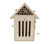 Wooden Bee House Stylish Pollinating Garden Decoration