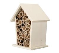 Wooden Bee Shelter, Crafted Lodge for Bees, Beetles, and Pollinators, Organic Wooden Dwelling Box for Garden, Backyard, or Balcony