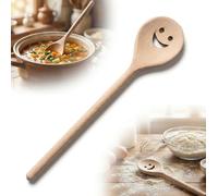 WOODEN beech spoon 20 cm cutout "SMILE" for mixing cooking