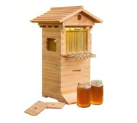 Wooden Beehive Starter Kit for Backyard Beekeeping - Complete Hive Box with Frames & Foundation, Ideal for Garden Pollination and Beginners