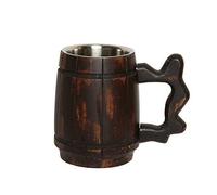 Wooden Beer Mug Rustic Barrel - Brown 1 Count