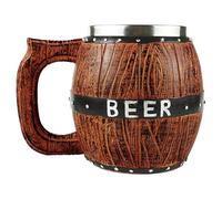 Wooden Beer Mug - Vintage Tankard with Large Capacity with Stainless Steel Liner | Rustic Ale Cup, Traditional Drinks for Beer Lovers, Home Decor, Pub Accessory, Medieval Party Accessory