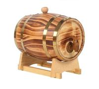 Wooden Beer Wine Barrel with Tap - Decorative Home Brewing Barrel for Whiskey or Wine