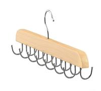 Wooden Belt Hanger 14 Hooks Space Saving Closet(Wood color 14)